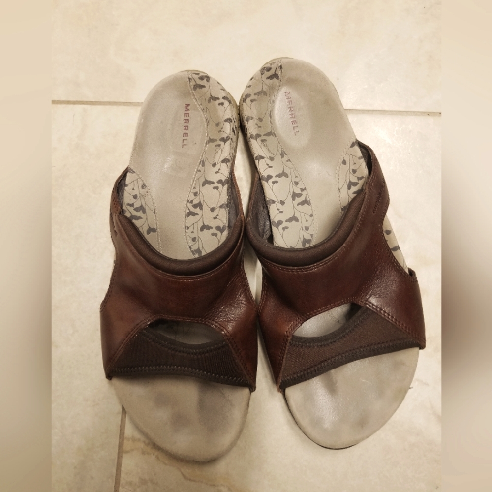 Merrell,  brown leather, 11, 42 sandal
